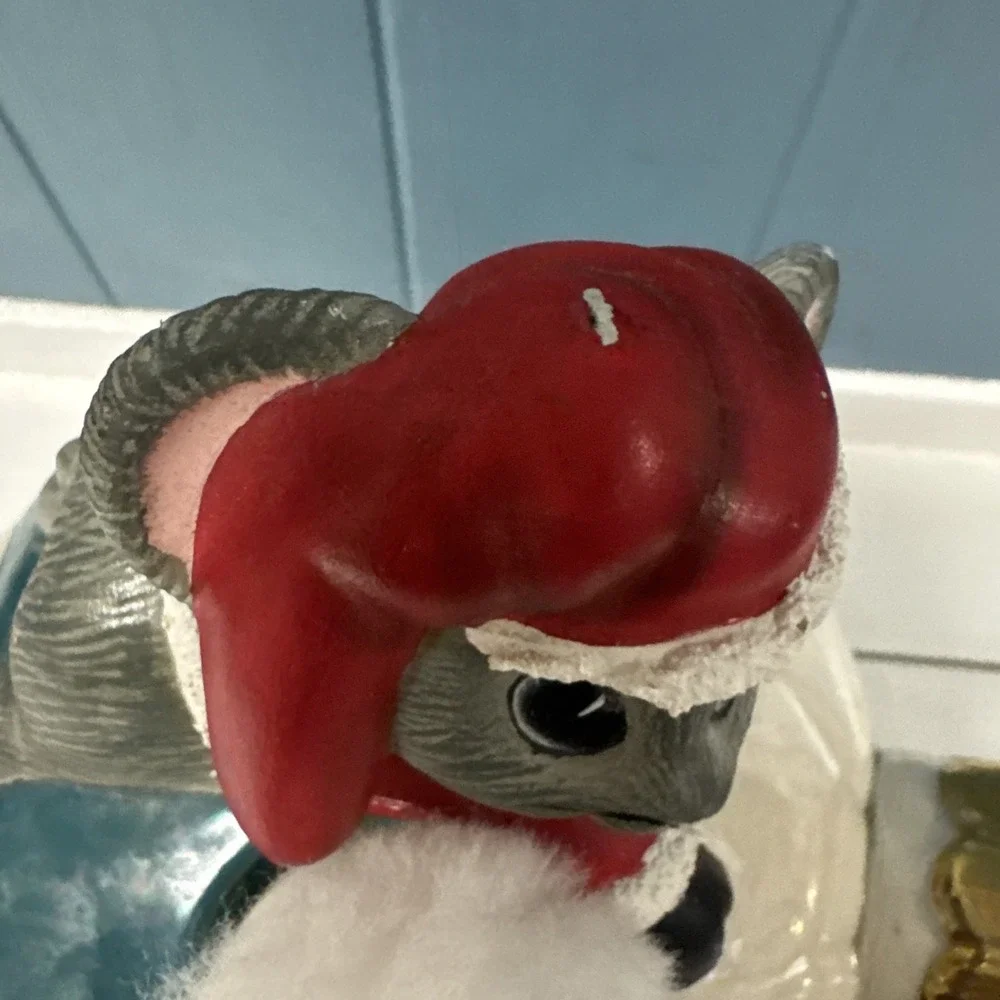 Vintage Large‎ 1987 Dana Anthropomorphic Ceramic Mouse On Ornament W/ Pom Pom